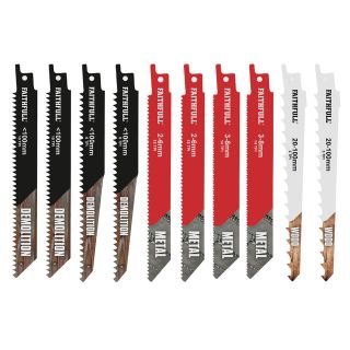 Faithfull 10 Piece Sabre Saw Blade Set