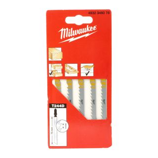 Milwaukee T244D 75mm x 4mm Curve Jigsaw Blades 5pc