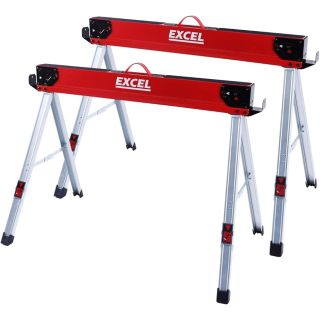 Excel Heavy Duty Adjustable Steel Saw Horse (Twin Pack)