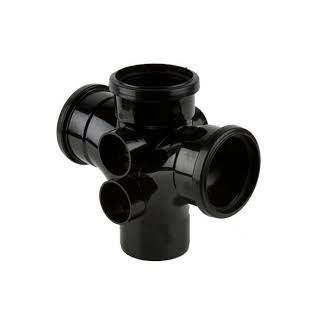 Black 90 Deg. Soil Double Branch 110mm