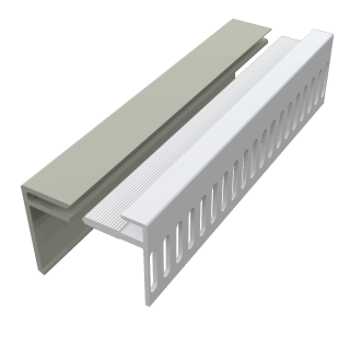 25mm Multi Vented Starter Trim and Cover Trim - Misty Grey - 3m