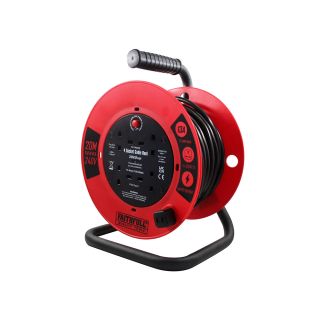 Faithfull Open Cable Reel 240V 20m 13A 4 Socket
