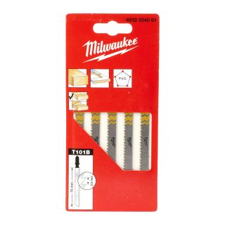 Milwaukee T101B 75mm x 2.5mm Clean & Splinter Free Jigsaw Blades 5pc