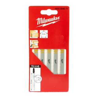 Milwaukee T111C 75mm x 3mm Traditional Jigsaw Blades 5pc