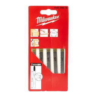 Milwaukee T101BR 75mm x 2.5mm Special Jigsaw Blades for Kitchen Worktops & Laminated Chipboard 5pc