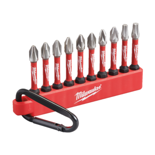 Milwaukee 10 Piece ShockWave Impact Duty Screwdriving Bit Carabiner Set