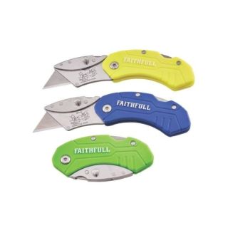 Faithfull Hi-Vis Folding Utility Knife