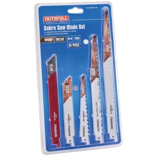 Faithfull 15 Piece Sabre Saw Blade Set