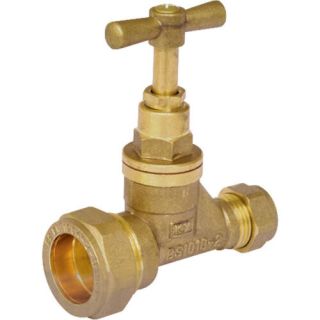 Brass 25mm MDPE To 15mm Stop Tap