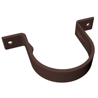 Freeflow Round Pipe Clip (Flush) - Leather Brown