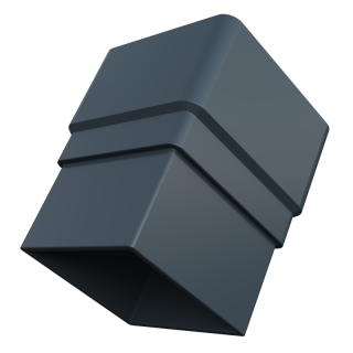 Freeflow Square Pipe Socket - Anthracite Grey