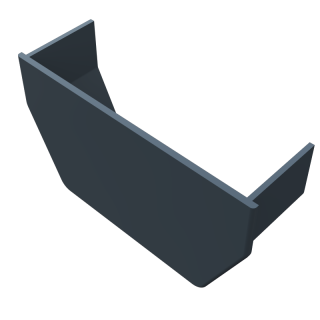 Freeflow Square Stopend - Internal - Anthracite Grey