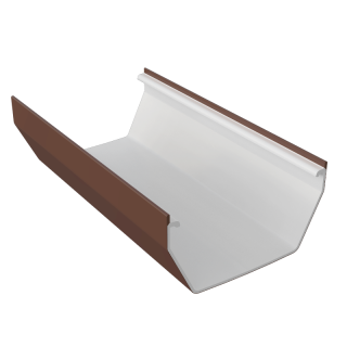 Freeflow Square Gutter 4 metre - Leather Brown