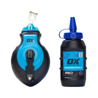 OX Pro Aluminium Kevlar Chalk Line Reel and Refill