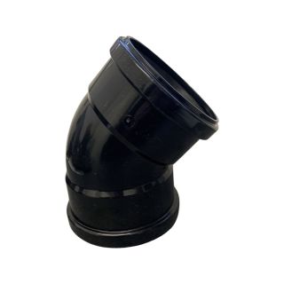 Black 45 Deg. Double Socket Soil Bend 110mm