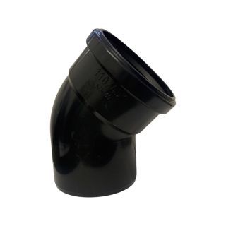 Black 45 Deg. Single Socket Soil Bend 110mm