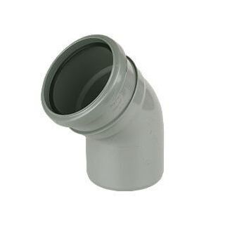Grey 45 Deg. Single Socket Soil Bend 110mm